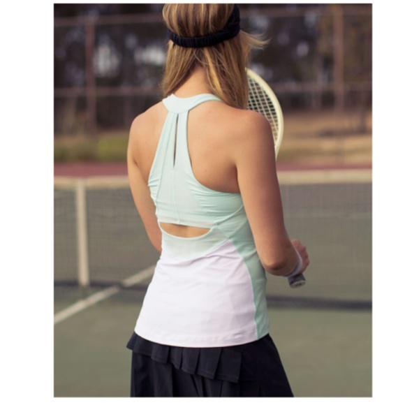 LULULEMON Run: Make It Count Tank White/Aquamarine Size 6 - Picture 4 of 14